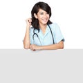Female doctor with a blankboard Royalty Free Stock Photo