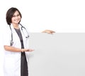 Female doctor with a blankboard