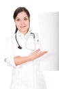 Female doctor with board Royalty Free Stock Photo