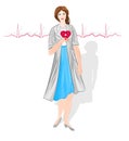 Female doctor of Cardiology vector illustration