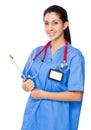 Female doctor carry with file board Royalty Free Stock Photo