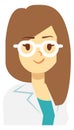 Female doctor character avatar. Medical clinic worker