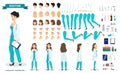 Female doctor character set for the animation Royalty Free Stock Photo