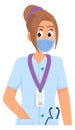 Female doctor character. Young woman medical worker Royalty Free Stock Photo