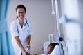 Female doctor checking patient sugar level Royalty Free Stock Photo