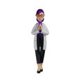 Female Doctor 3D Cartoon Illustration clasped her hands Royalty Free Stock Photo