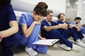 Female doctor examining the medical record