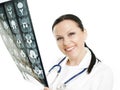 Female doctor examining x-ray picture Royalty Free Stock Photo