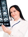 Female doctor examining x-ray picture Royalty Free Stock Photo