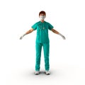 Female doctor full length portrait on white 3D Illustration