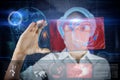 Female Doctor with futuristic hud screen tablet Royalty Free Stock Photo