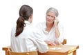 Doctor senior patient headache migraine Royalty Free Stock Photo