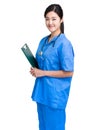 Female doctor hold clipboard Royalty Free Stock Photo