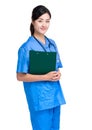 Female doctor hold clipboard Royalty Free Stock Photo