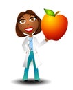 Female Doctor Holding Apple 2