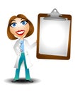 Female Doctor Holding Blank Chart Royalty Free Stock Photo