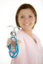 Female Doctor Holding Stethescope Royalty Free Stock Photo