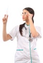 Female doctor holding syringe Royalty Free Stock Photo