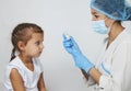 Female doctor injecting vaccine to girl Royalty Free Stock Photo