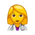 Female doctor or nurse Large size of yellow emoji face