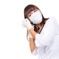 Female doctor or nurse with mask Royalty Free Stock Photo
