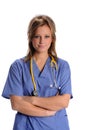 Female Doctor or Nurse with Stethoscope Royalty Free Stock Photo