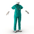 Female doctor or nurse uniform isolated on white 3D Illustration Royalty Free Stock Photo