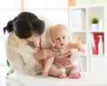 Female doctor pediatrician checking baby patient Royalty Free Stock Photo