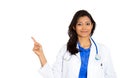 Female doctor pointing to the side Royalty Free Stock Photo