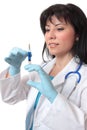 Female doctor preparing syringe Royalty Free Stock Photo