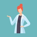 Female Doctor, Professional Medical Worker Character in Lab Coat Vector Illustration Royalty Free Stock Photo