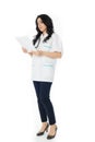 Female doctor reading papers Royalty Free Stock Photo