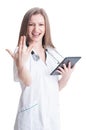 Female doctor ready for proctological or gynecological exam