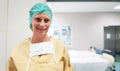 Female doctor ready for surgery in the operating theatre Royalty Free Stock Photo
