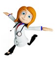 Female Doctor with running pose