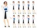 Female doctor set Royalty Free Stock Photo