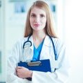 Female doctor showing x-ray at hospital Royalty Free Stock Photo