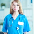 Female doctor showing x-ray at hospital Royalty Free Stock Photo