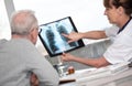 Female doctor showing xray to her patient Royalty Free Stock Photo