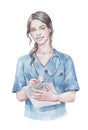 Female doctor smiling looking at camera Royalty Free Stock Photo