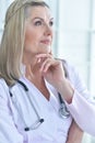 Female doctor with stethoscope Royalty Free Stock Photo