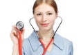 Female doctor with stethoscope Royalty Free Stock Photo