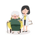 Female doctor talk old woman Royalty Free Stock Photo