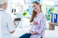 Female doctor talking to a pregnant woman Royalty Free Stock Photo