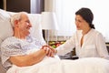 Female Doctor Talking To Senior Male Patient In Hospital Bed Royalty Free Stock Photo