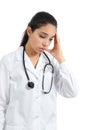 Female doctor tired with headache