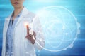 Composite image of female doctor using digital screen Royalty Free Stock Photo