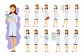 Female doctor - vector cartoon people character set Royalty Free Stock Photo