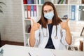 Female doctor wearing mask on her face Royalty Free Stock Photo