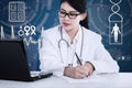 Female doctor working at the desk Royalty Free Stock Photo